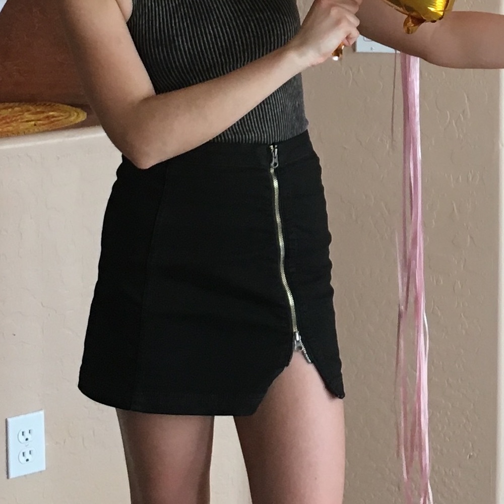 Free People Zip up Mini Skirt